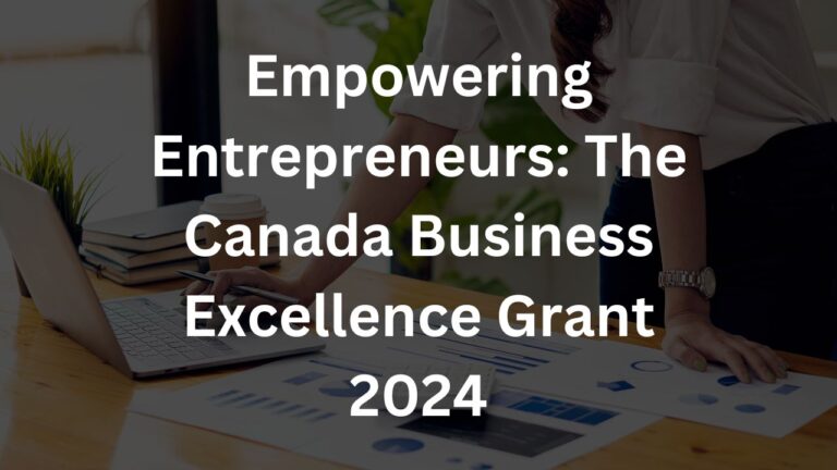 Empowering Entrepreneurs: The Canada Business Excellence Grant 2024